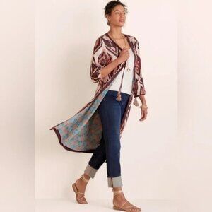 Soft Surroundings Leilani Long Cardigan Cream Brown 2X